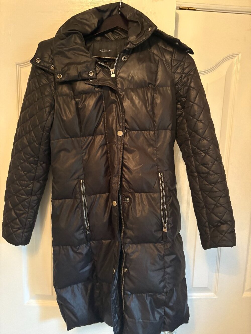 Andrew Marc Shiny Black Puffer Coat